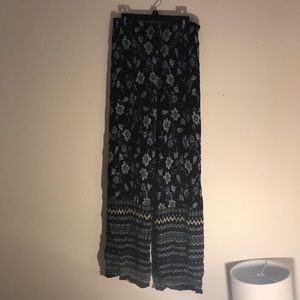 Blue Flare pants with flowers